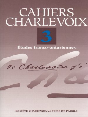cover image of Cahiers Charlevoix 3